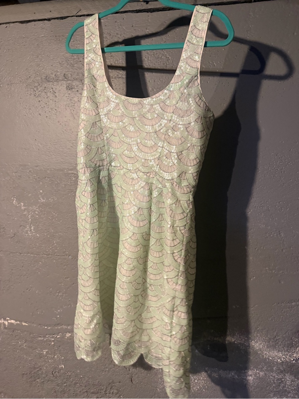 bebe Mint Sequin Scallop Tank Dress - Picture 4 of 4